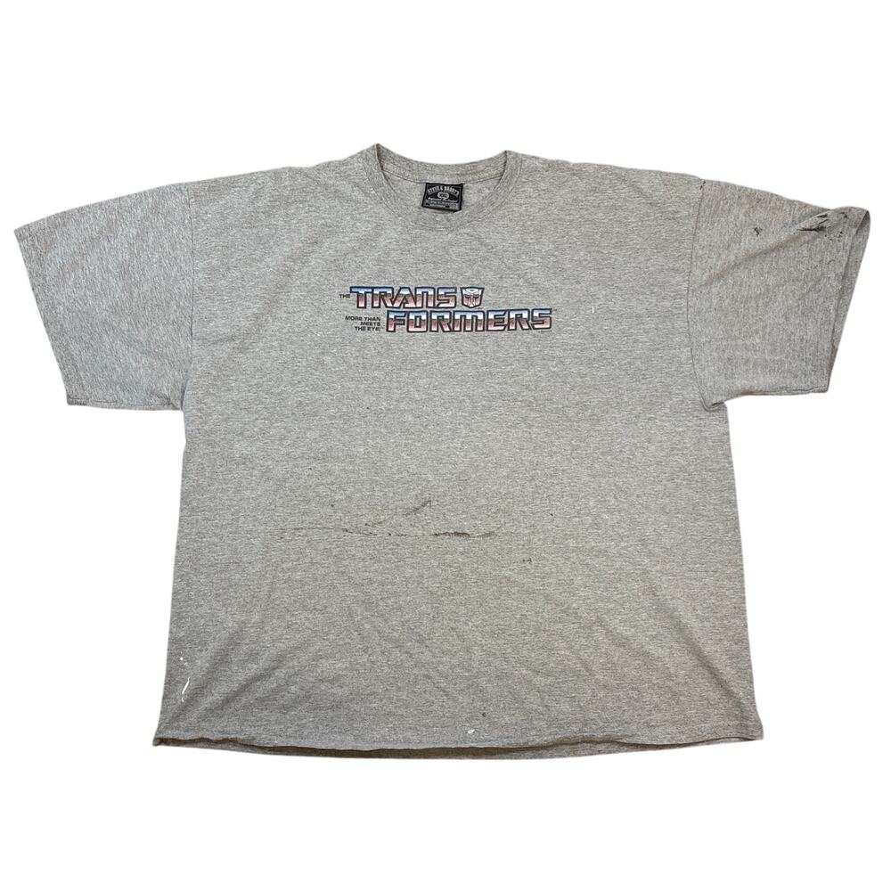 VTG 2007 Transformers Steve & Barry’s XXL Gray Graphic Shirt painted grunge y2k